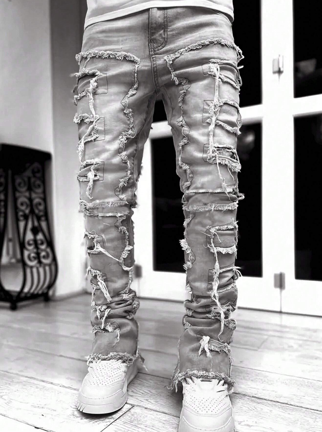 Men Stacked Jeans