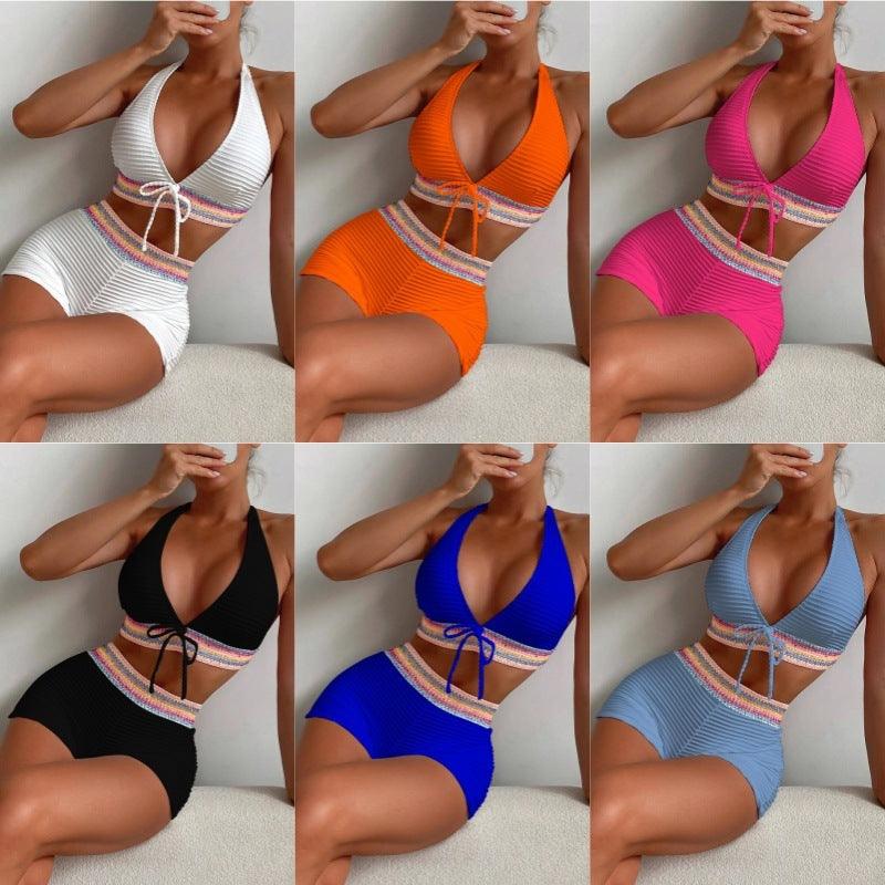 Women's Split High Waist Bikini Suit-THAT FASHION STORE