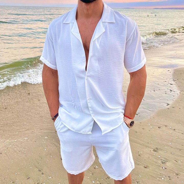 Loose Shirt Casual Men's Shorts Short Sleeve Suit-THAT FASHION STORE