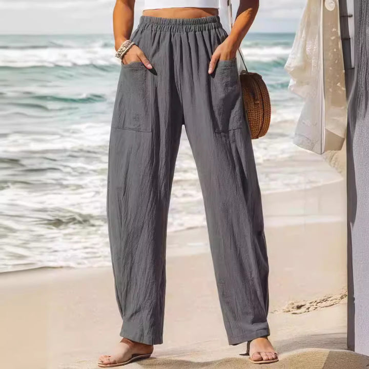 Women's Cotton And Linen Casual Pants Vacation Style - THAT FASHION STORE