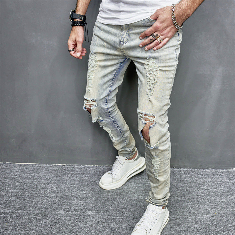 Skinny Motorcycle Jeans Men's Fashion-THAT FASHION STORE