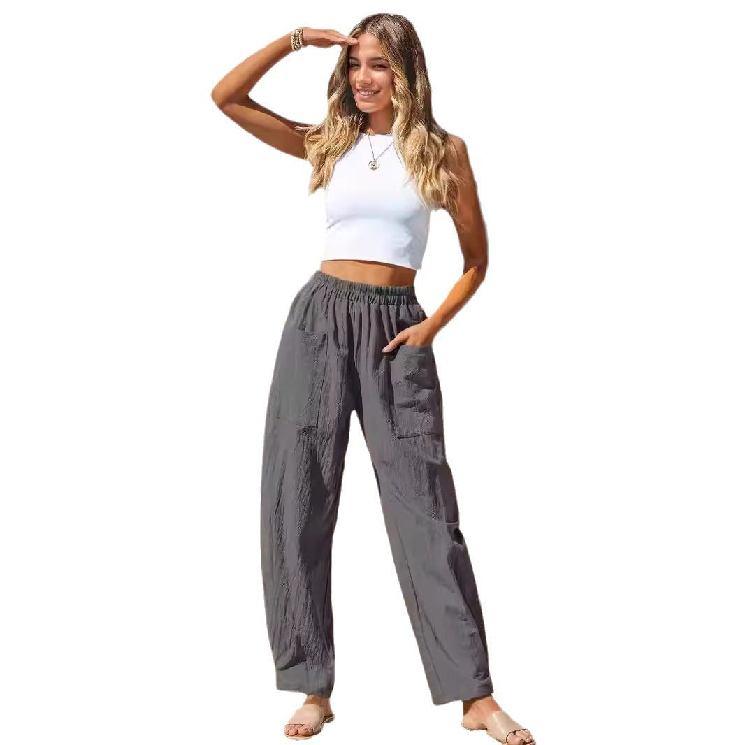 Women's Cotton And Linen Casual Pants Vacation Style - THAT FASHION STORE