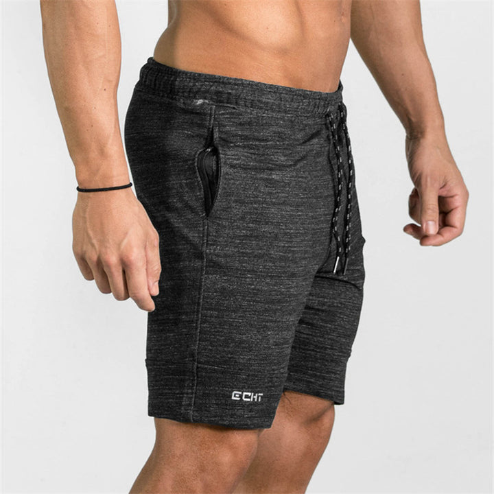 Summer Men's Gyms Shorts Bodybuilding Clothing Men Fitness Zipper Pathwork Workout Cotton Shorts-THAT FASHION STORE