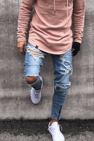 Distressed Stretch-Fit Jeans - THAT FASHION STORE