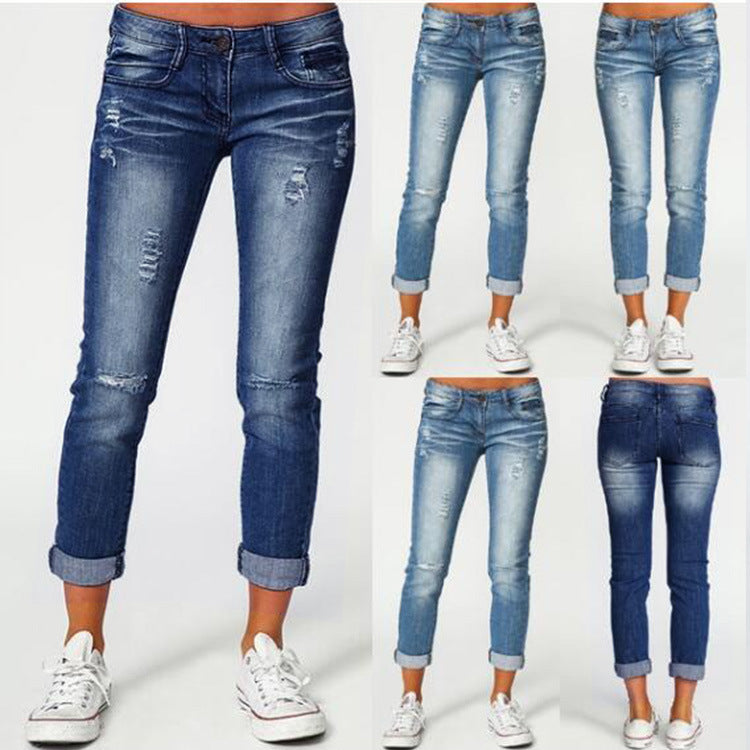 Women's Tailored Denim Slim Fit Pants - THAT FASHION STORE