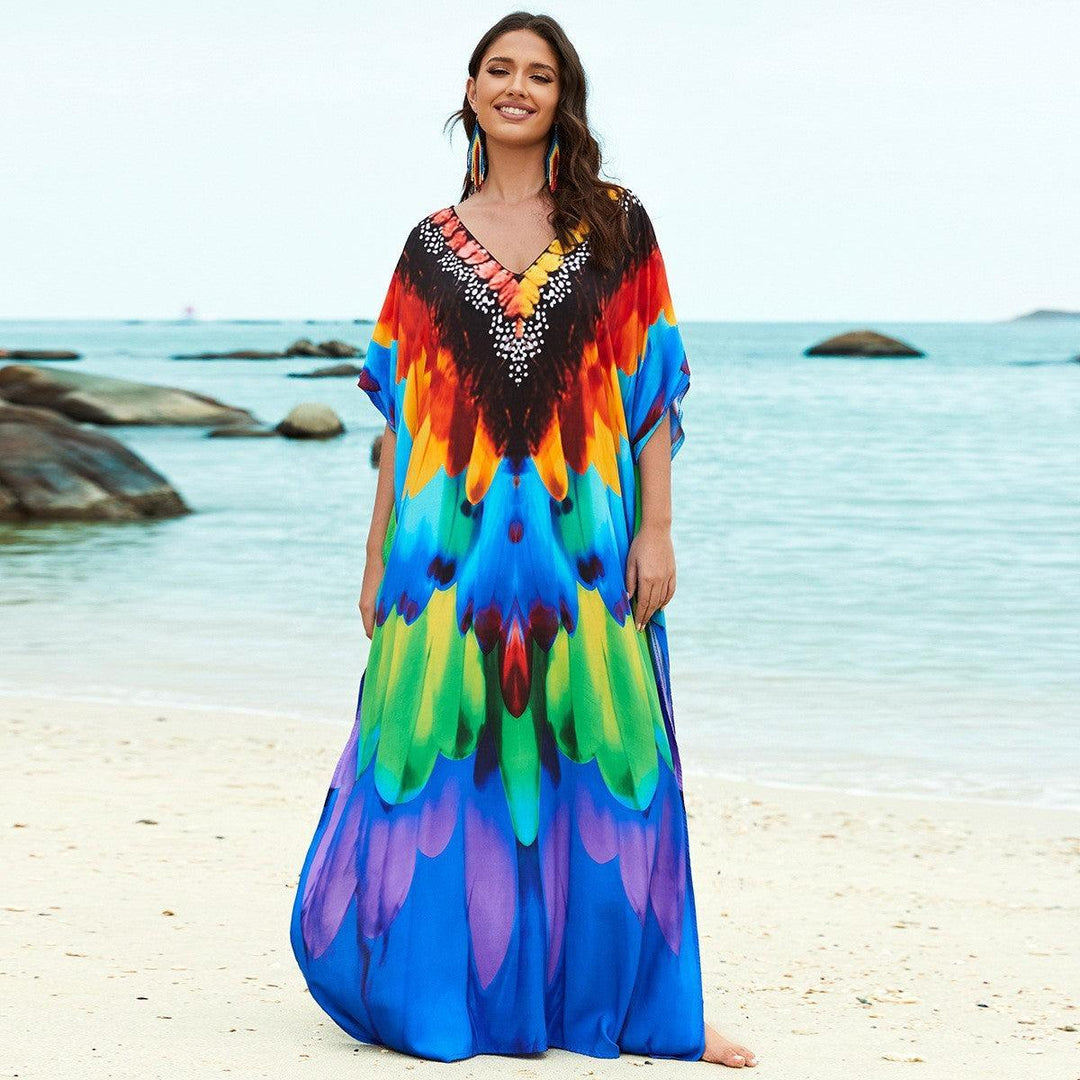 Plus Size Robe Blouse Beach Bikini Vacation Coat Dress Women-THAT FASHION STORE