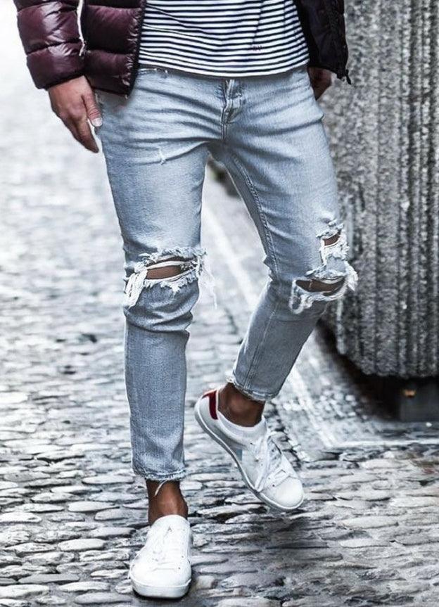 New Ripped Skinny Jeans mens Streetwear-THAT FASHION STORE