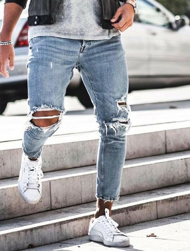 New Ripped Skinny Jeans mens Streetwear-THAT FASHION STORE