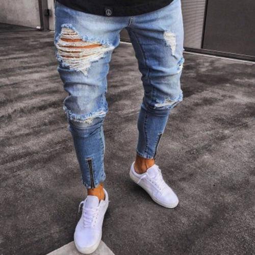 Distressed Stretch-Fit Jeans - THAT FASHION STORE