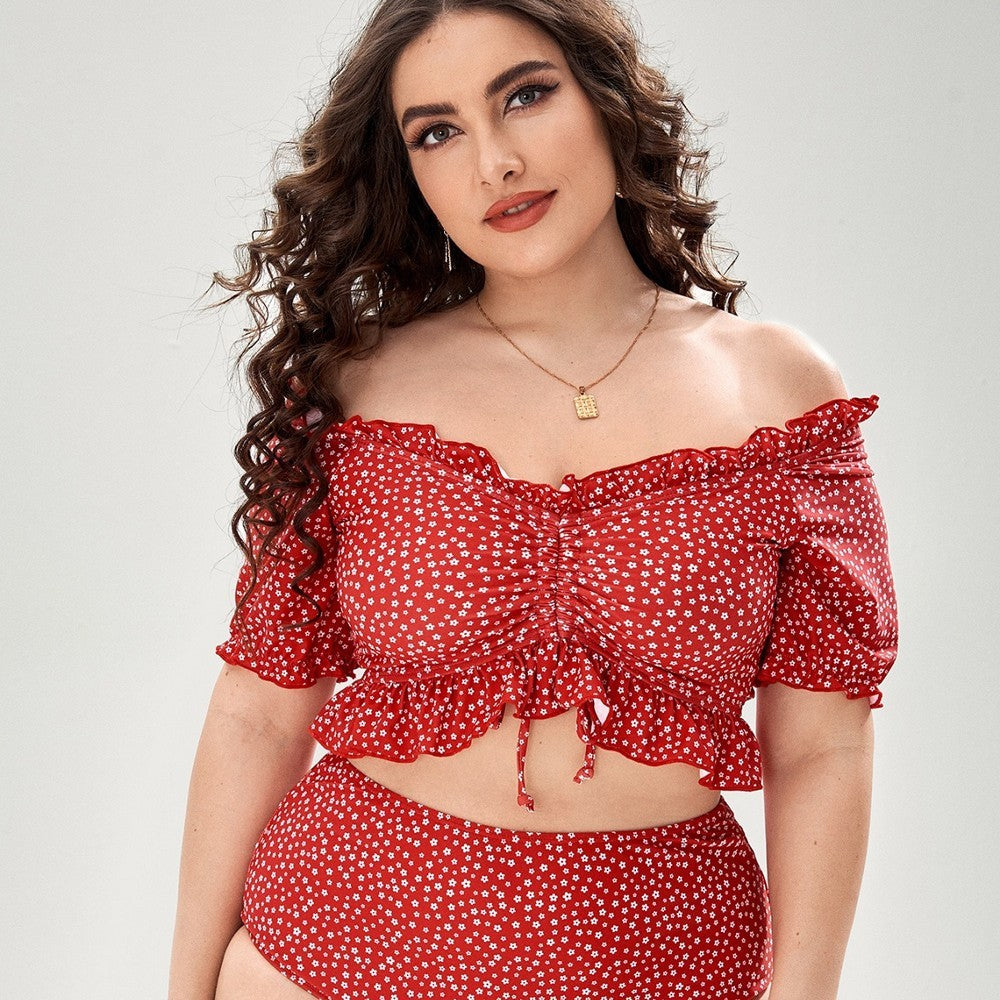 Plus Size Women's Split Swimwear Set - THAT FASHION STORE