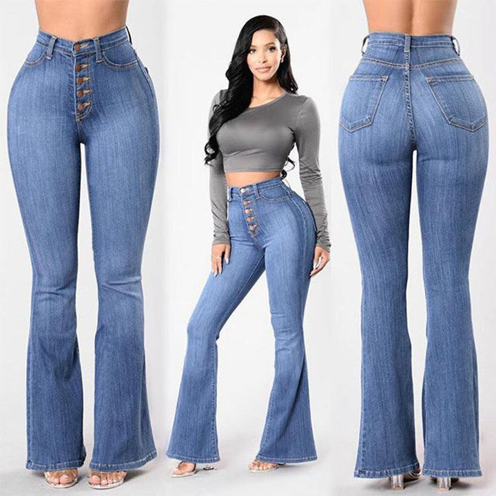 Explosive Style High-waisted Wide-leg Women's Jeans-THAT FASHION STORE