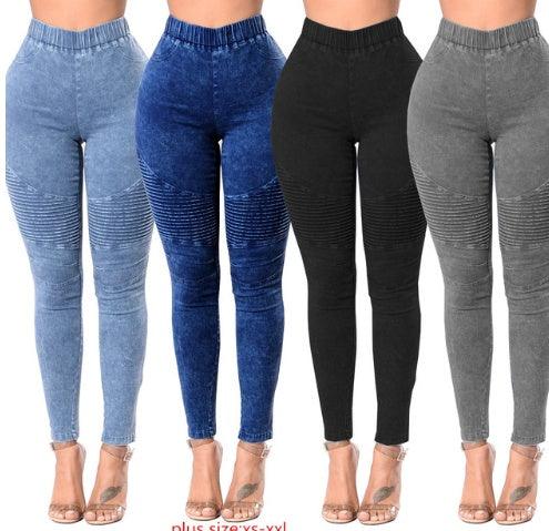 Creased Women'S High-Waisted Butt-Lifting Women'S Jeans-THAT FASHION STORE