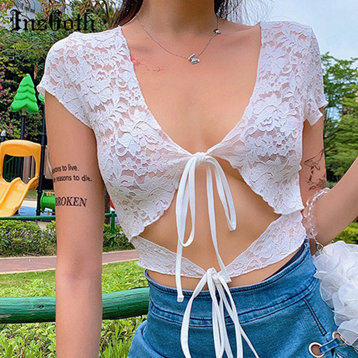 Women's Clothing Summer Short Sleeve T-Shirt Crop Top-THAT FASHION STORE