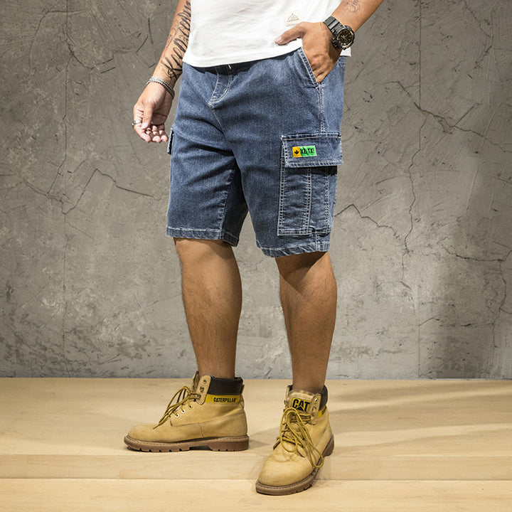 Denim Shorts Straight Casual Tooling Plus Size Trendy Men's Jeans For Men-THAT FASHION STORE