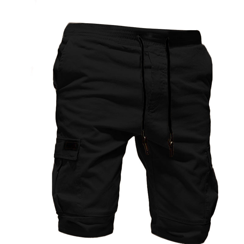 Men's Solid Color Sports Shorts Loose Tether Sports Casual Five-Point Pants Men-THAT FASHION STORE