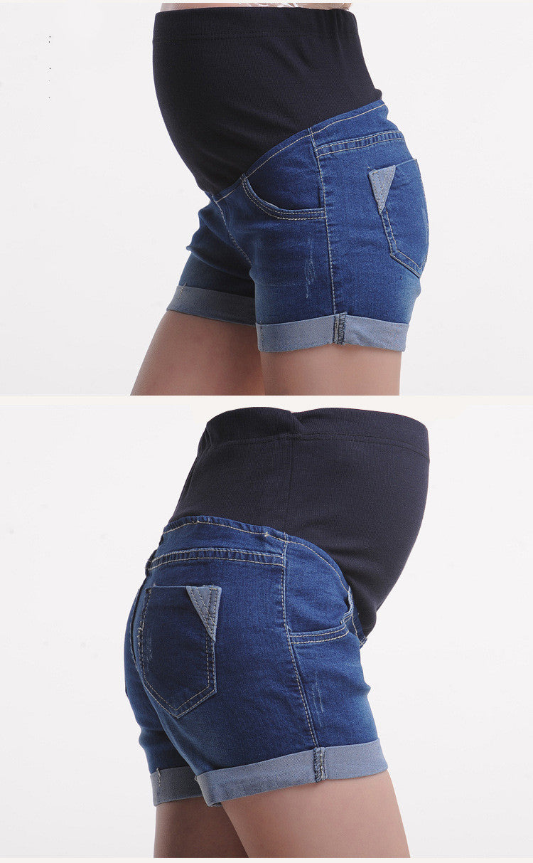 Pregnancy-Friendly Denim Shorts - THAT FASHION STORE