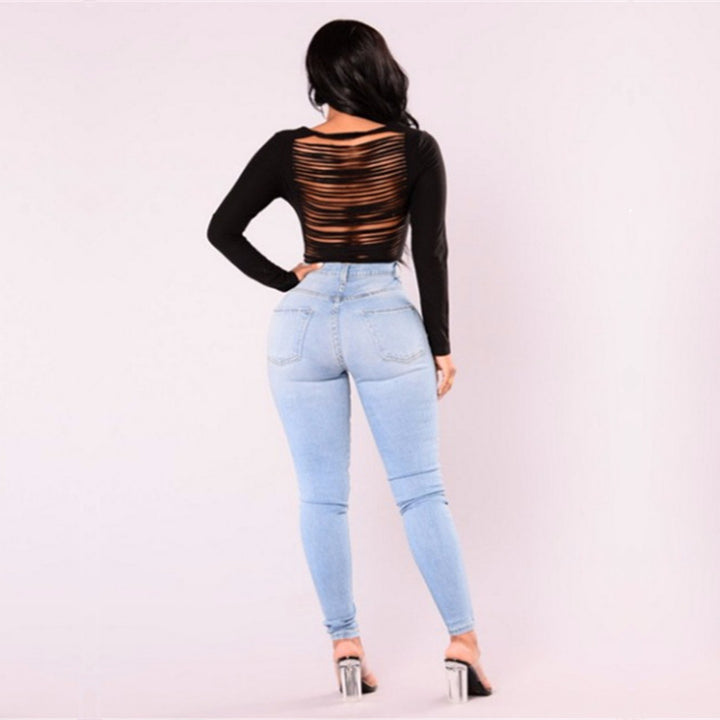 Cross-Border Supply New AliExpress Amazon Wish Explosion Light Color Stretch Jeans Women-THAT FASHION STORE