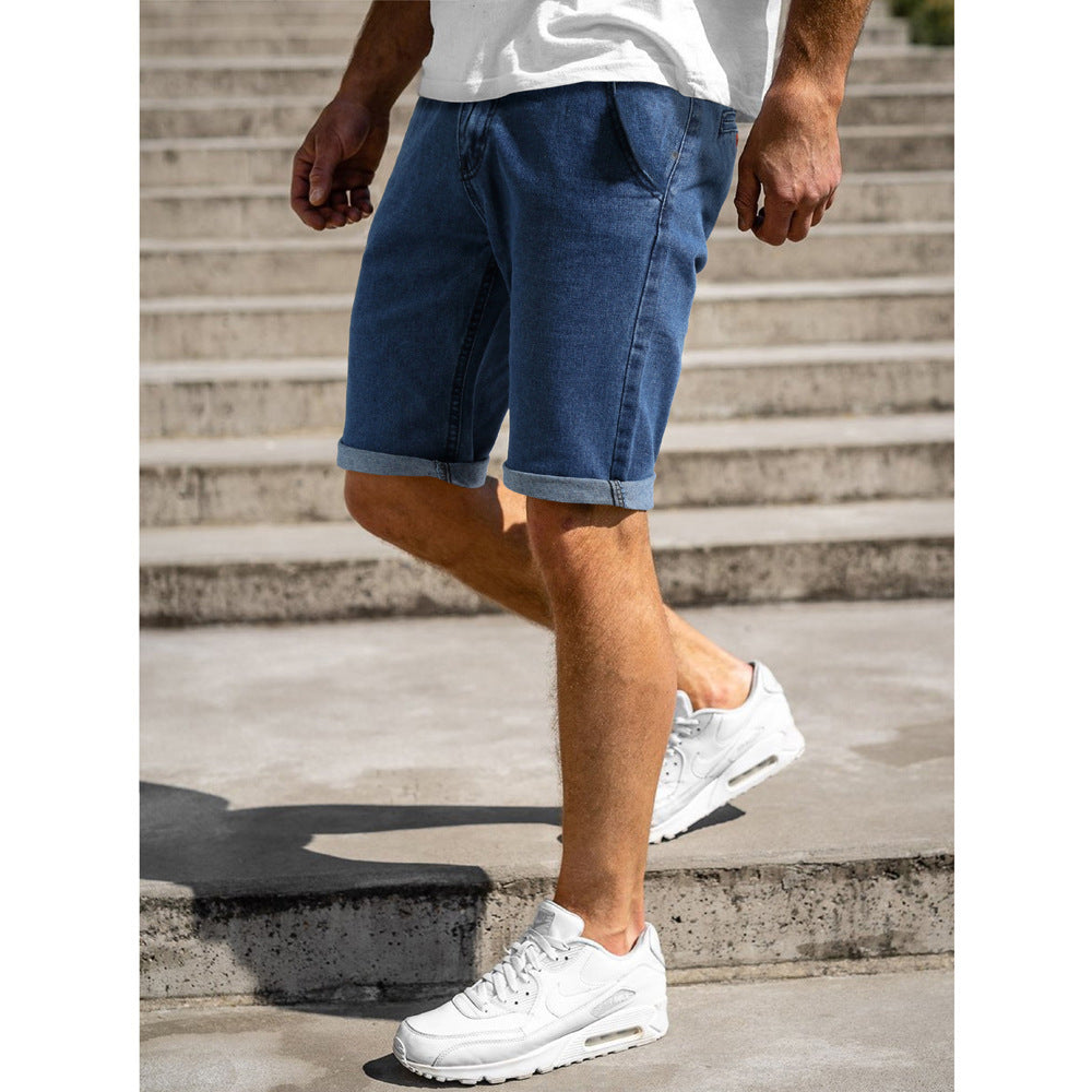 Men's Summer Denim Micro Stretch Casual Shorts-THAT FASHION STORE