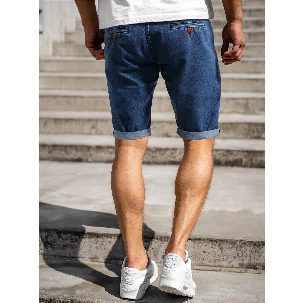 Men's Summer Denim Micro Stretch Casual Shorts-THAT FASHION STORE