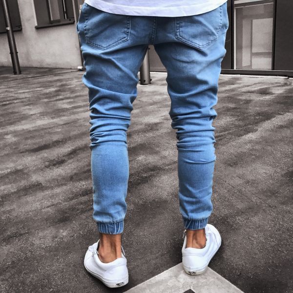 Light Blue Skinny Jeans for Men - Trendy European and American Style - THAT FASHION STORE