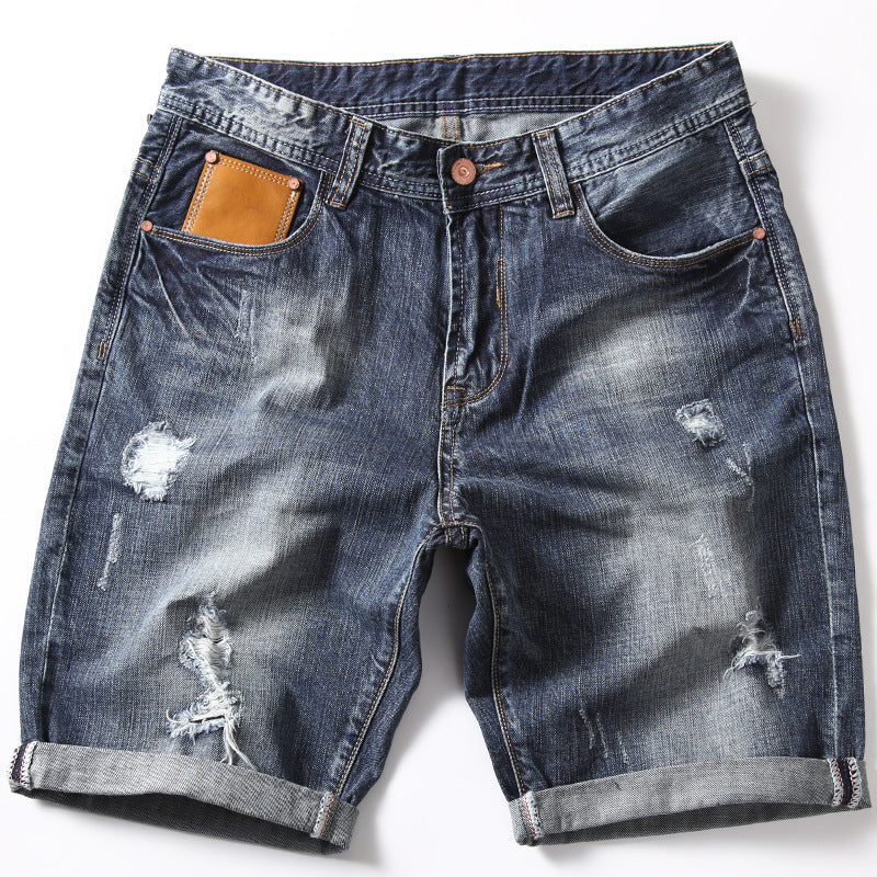 Ripped Jeans Men's Loose Large Size Summer Thin Denim Shorts-THAT FASHION STORE