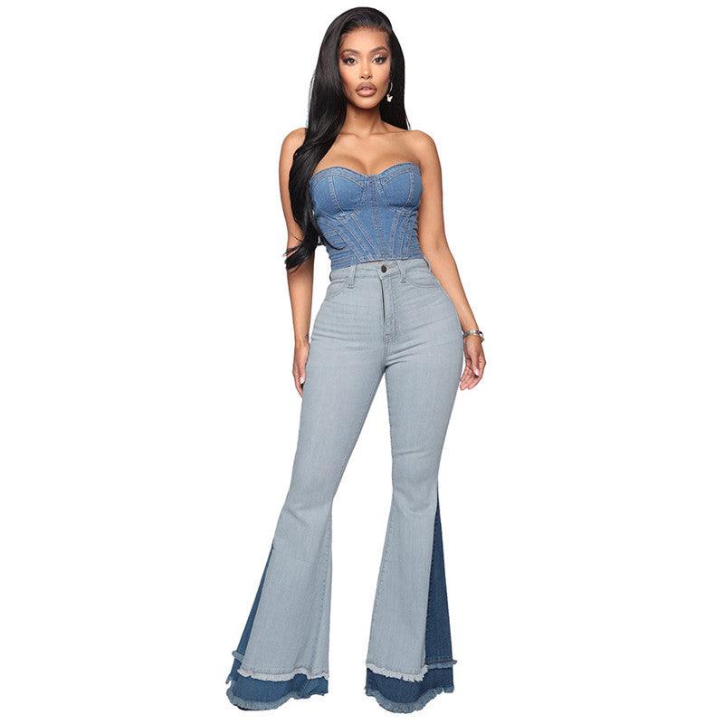 Fashion Casual Washed Big Flared Jeans-THAT FASHION STORE