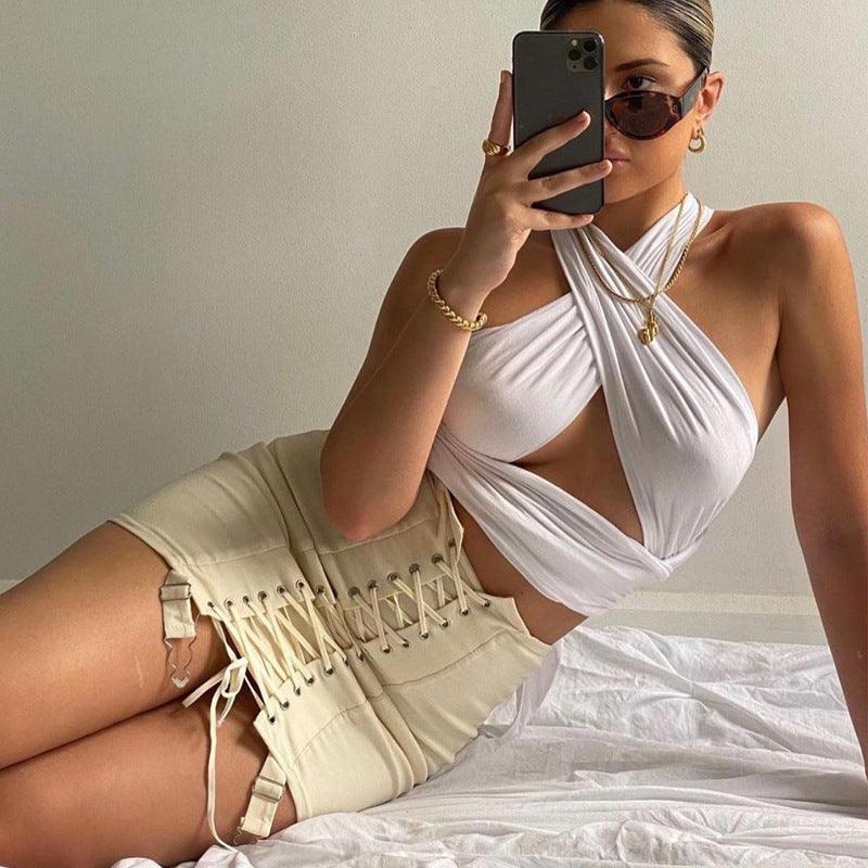 Sexy Cross Halter Tube Top Vest Women Trendy-THAT FASHION STORE