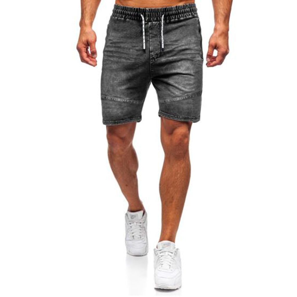 Men's Casual Denim Shorts Elastic Tether-THAT FASHION STORE