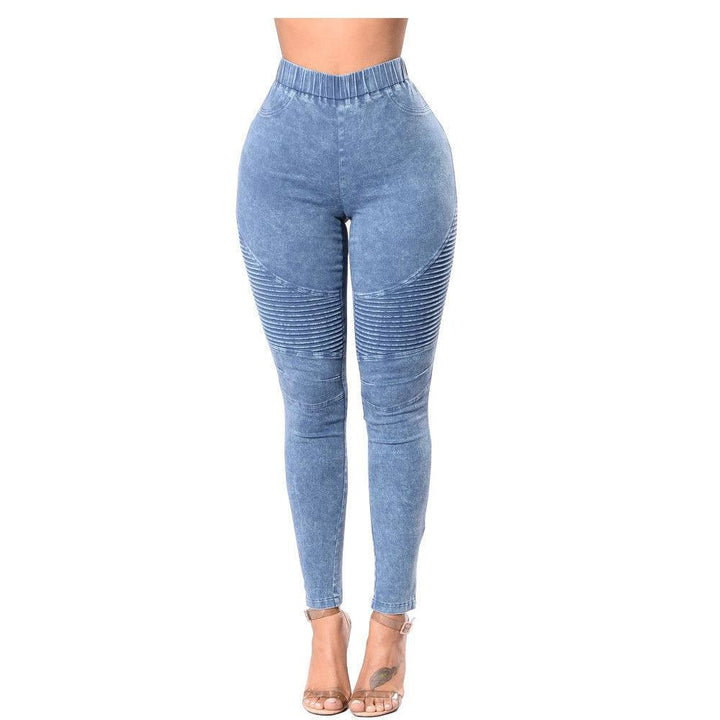 Creased Women'S High-Waisted Butt-Lifting Women'S Jeans-THAT FASHION STORE