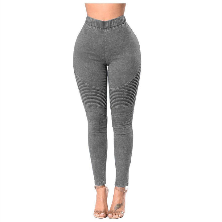 Creased Women'S High-Waisted Butt-Lifting Women'S Jeans-THAT FASHION STORE