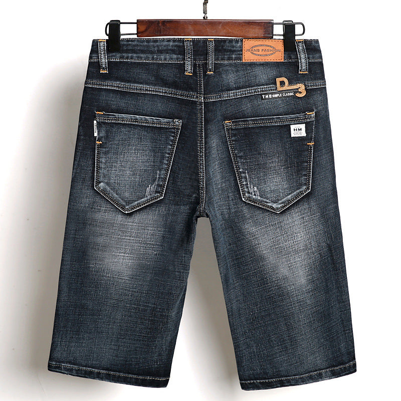 New Men's Denim Shorts Casual Simple Five Point Pants Shorts-THAT FASHION STORE