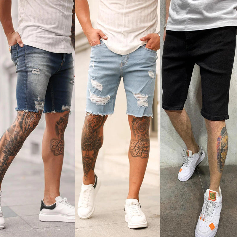 Men's Ripped Denim Shorts New Style Pants-THAT FASHION STORE