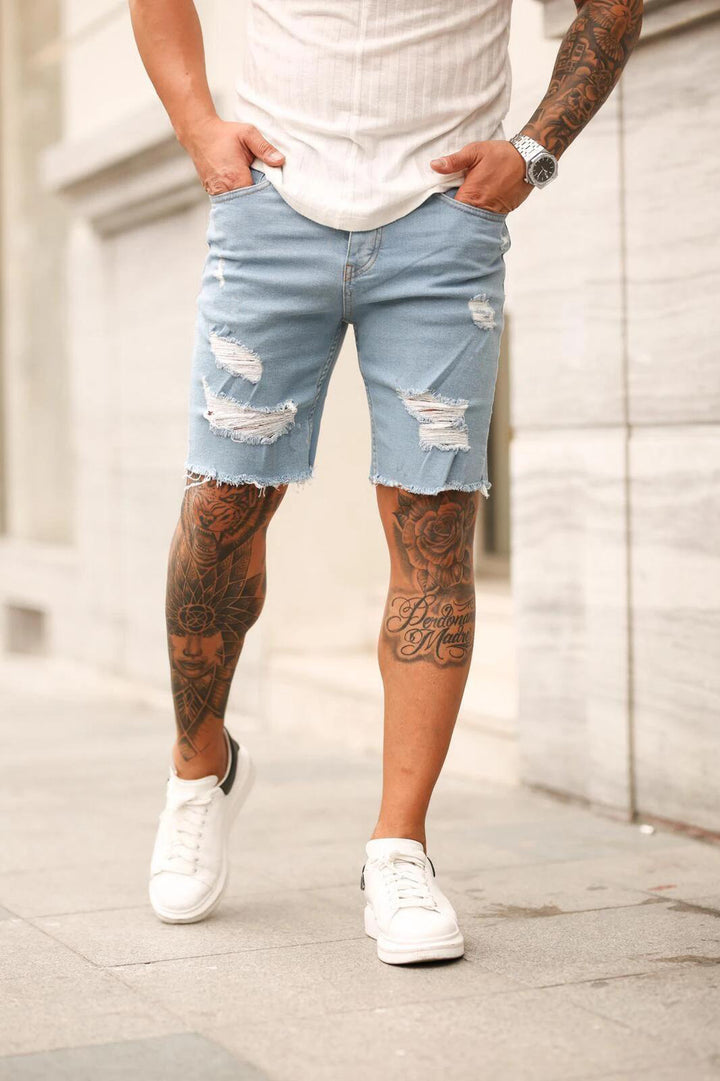 Men's Ripped Denim Shorts New Style Pants-THAT FASHION STORE