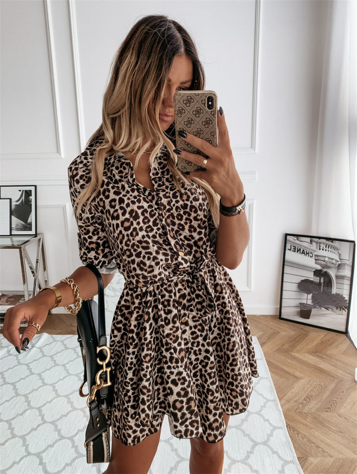 Trendy Women's Casual Vintage Dresses with Leopard and Floral Prints - THAT FASHION STORE