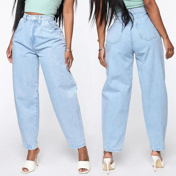 European And American Women's Light Blue Wide-leg Jeans-THAT FASHION STORE