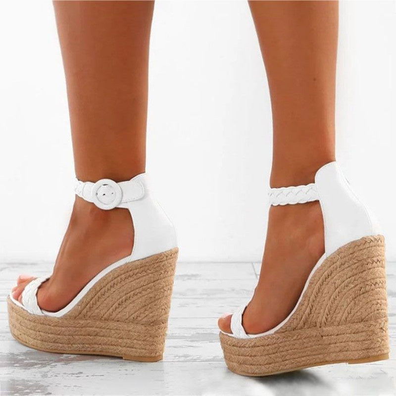 Plus Size Women's High Heel Wedge Sandals - THAT FASHION STORE