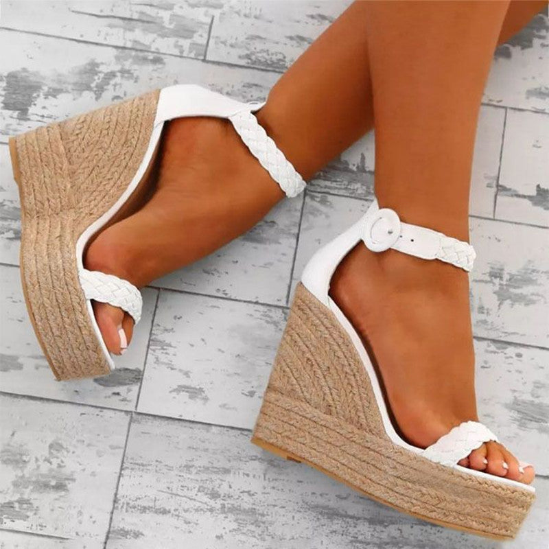 Plus Size Women's High Heel Wedge Sandals - THAT FASHION STORE