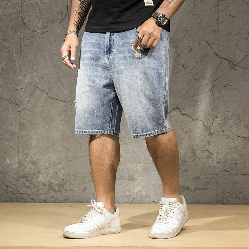 Men's Stretch Five-point Denim Shorts-THAT FASHION STORE