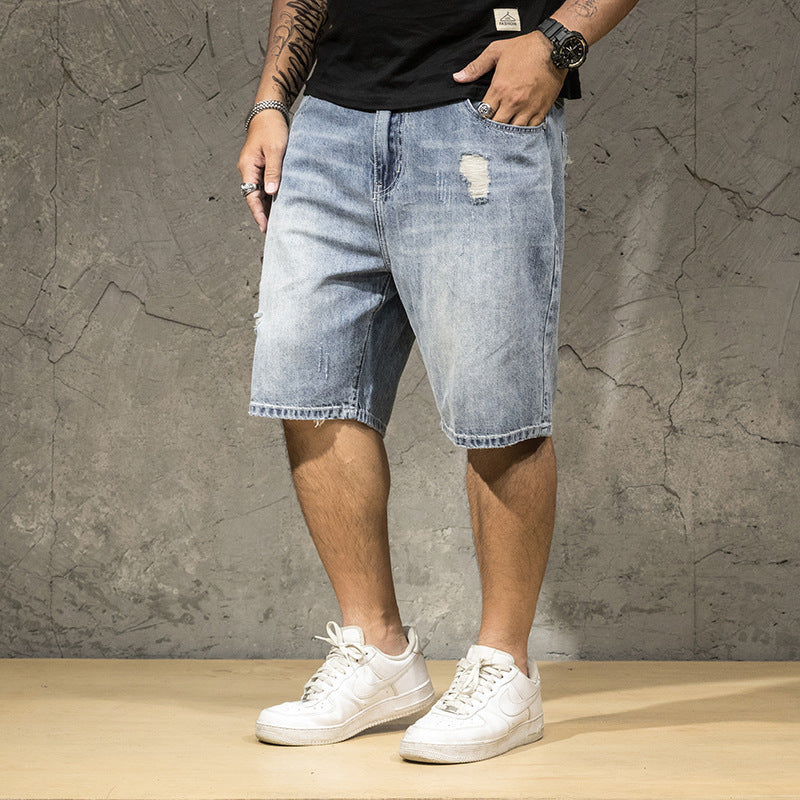 Men's Stretch Five-point Denim Shorts-THAT FASHION STORE