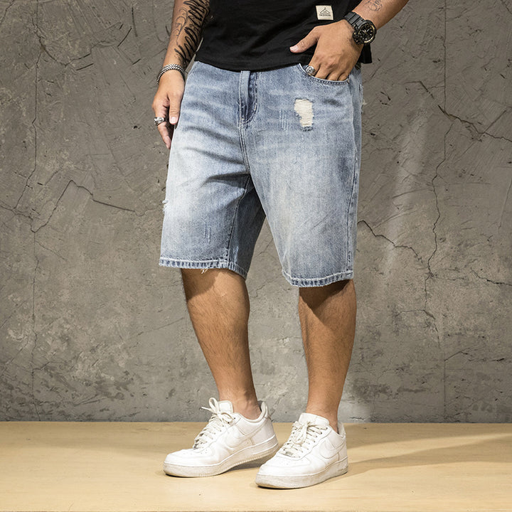 Men's Stretch Five-point Denim Shorts-THAT FASHION STORE