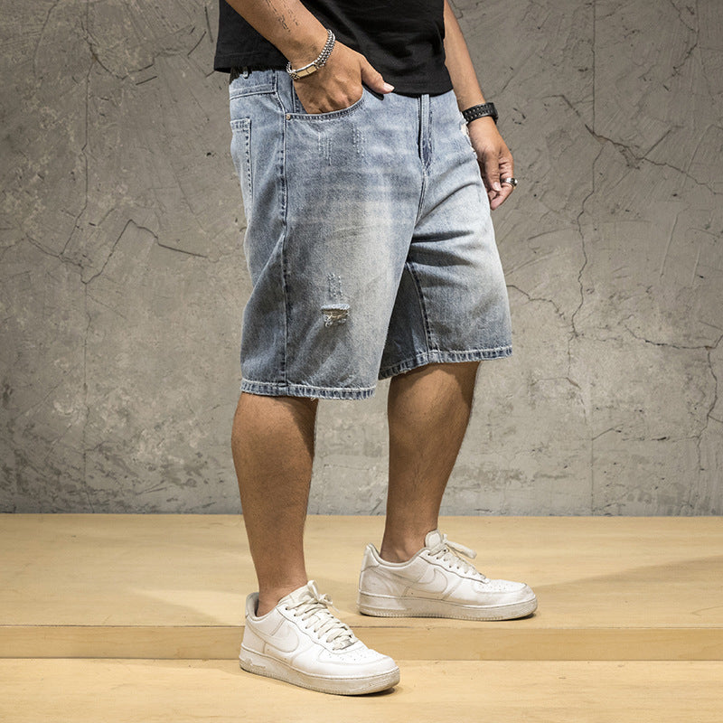 Men's Stretch Five-point Denim Shorts-THAT FASHION STORE