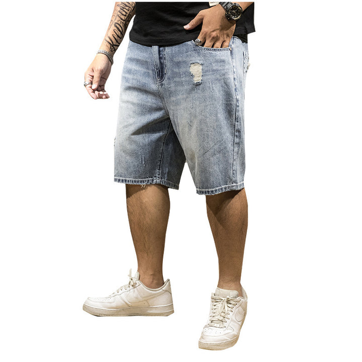 Men's Stretch Five-point Denim Shorts-THAT FASHION STORE