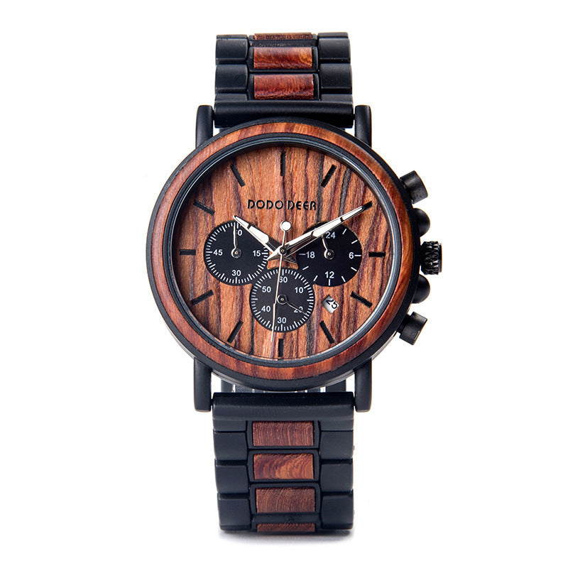 Luxury Wood Stainless Steel Men Watch Stylish Wooden-THAT FASHION STORE