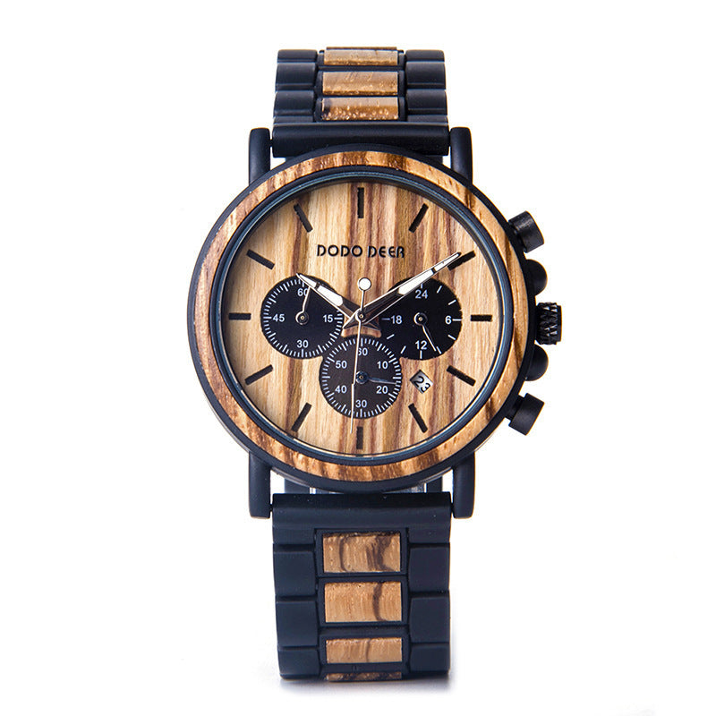 Luxury Wood Stainless Steel Men Watch Stylish Wooden-THAT FASHION STORE