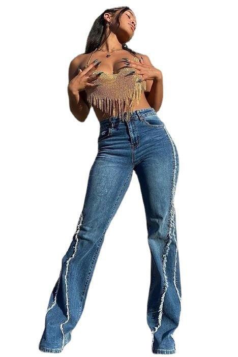 Women's Fashion High Waist Straight Jeans-THAT FASHION STORE