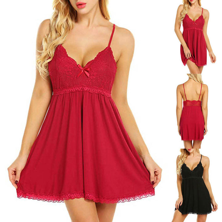 Satin Lace Sling Nightgown - THAT FASHION STORE