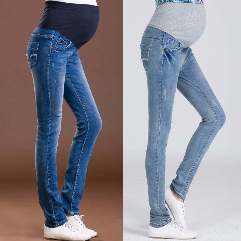 Embroidered Denim Maternity Jeans - THAT FASHION STORE