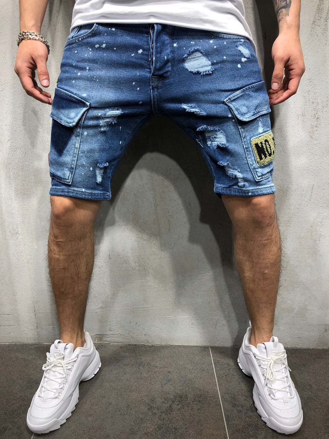 Men's Fashion Ripped Slim Denim Shorts-THAT FASHION STORE