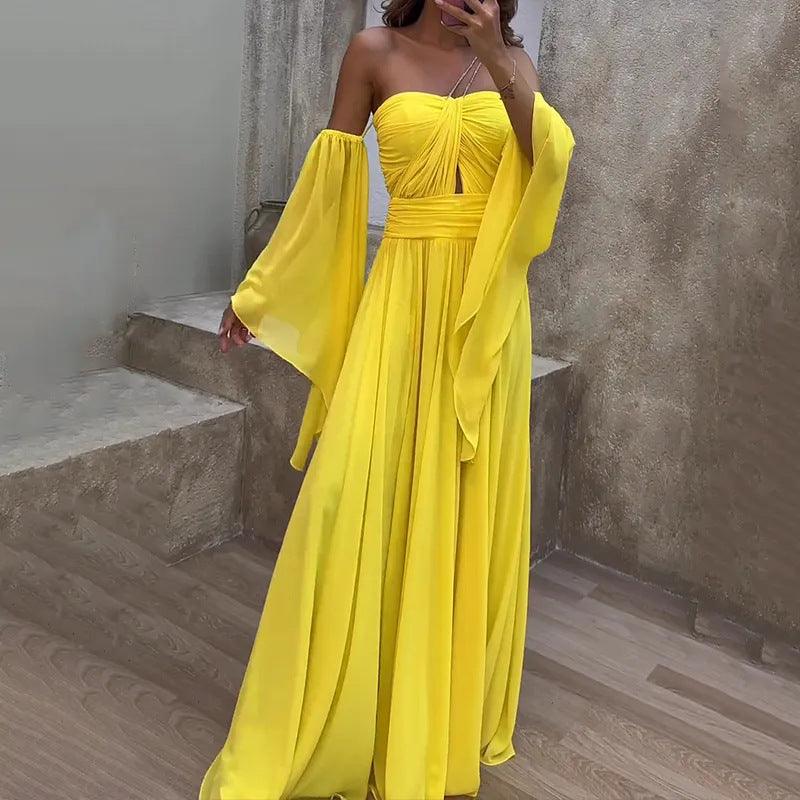 Tube Top Oversleeve Long Dress Women-THAT FASHION STORE