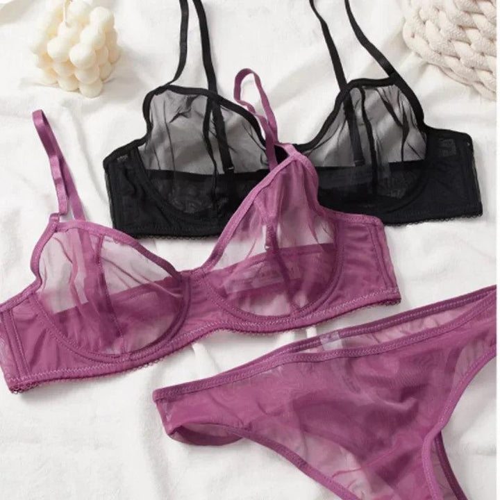 2024 Women Transparent Seamless Bra Set Women Underwear Set Fashion Ladies Bralette Secret Sexy Lingerie 2Pcs Bra+Panties Sets-THAT FASHION STORE